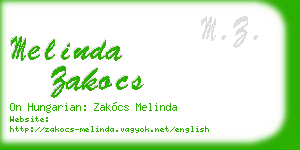 melinda zakocs business card